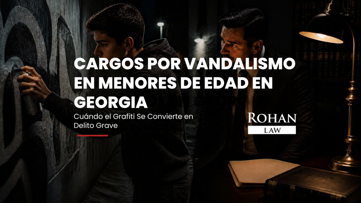 ¿Tu hijo enfrenta cargos por vandalismo en menores de edad en Georgia? Aprende cuándo puede ser un delito grave y cómo proteger su futuro. Consulta gratis con Rohan Law.