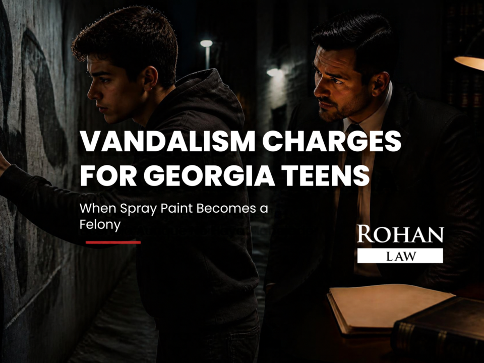 Vandalism charges for Georgia teens can escalate to felonies fast. Learn what the law says and how Rohan Law can protect your child's future. Call 24/7.